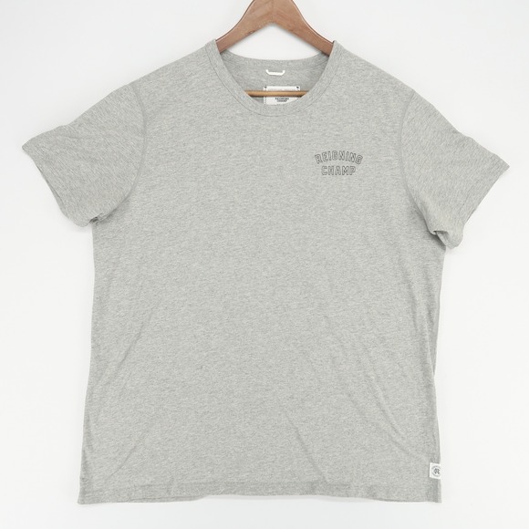 Reigning Champ Shirt Mens XXL Gray Short Sleeve Graphic Tee Crew Neck Spellout - Picture 1 of 8